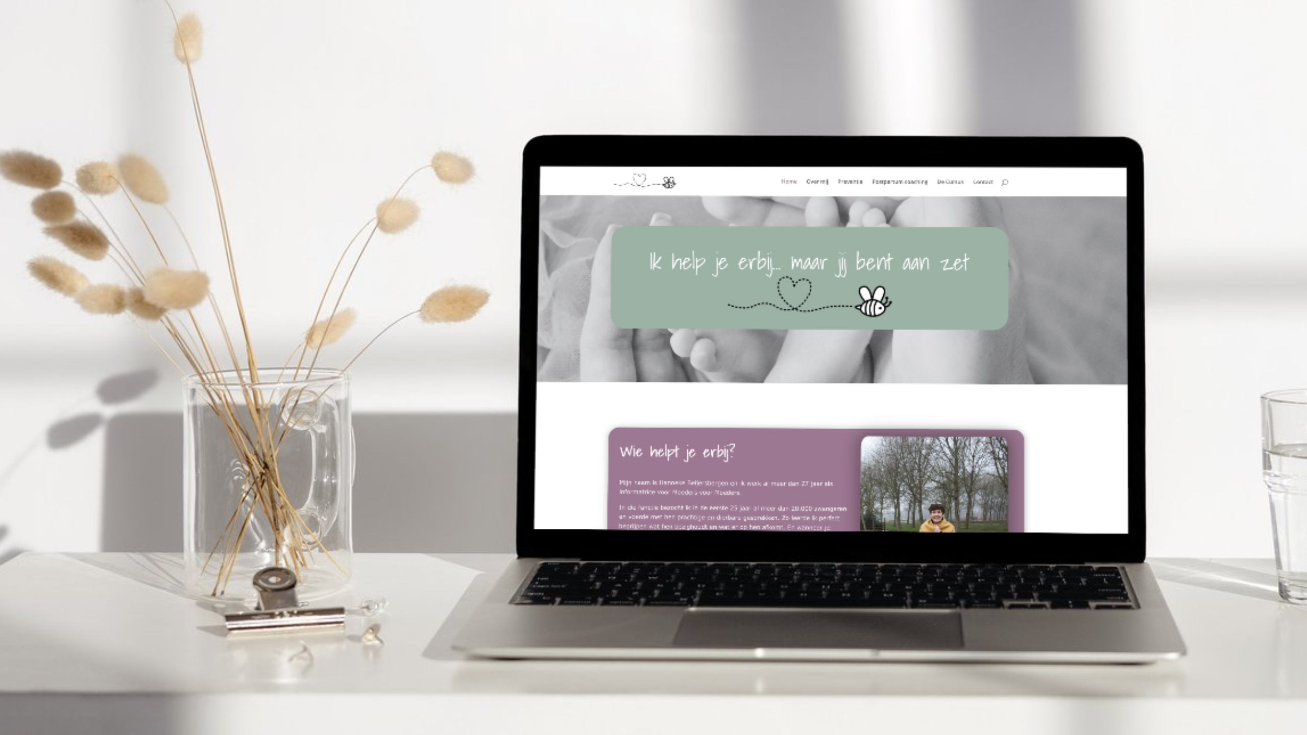 Voorbeeld van de gemaakte website Ik help je er bij